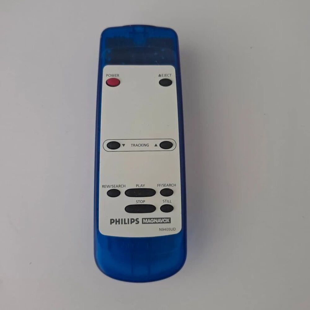 Vintage Philips Magnavox VCR Remote Control - Transparent Blue Model N9405UD